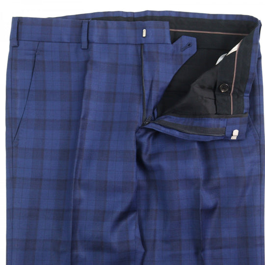 HERMES suit Outer: 100% wool, Lining: 100% cupra Blue type Check Pattern mens 44 Used Authentic