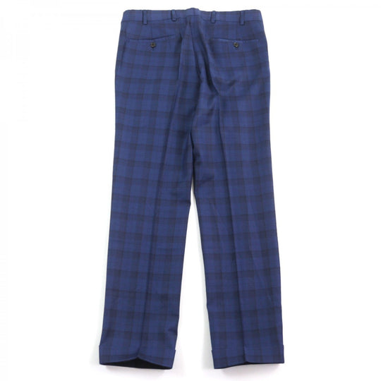 HERMES suit Outer: 100% wool, Lining: 100% cupra Blue type Check Pattern mens 44 Used Authentic