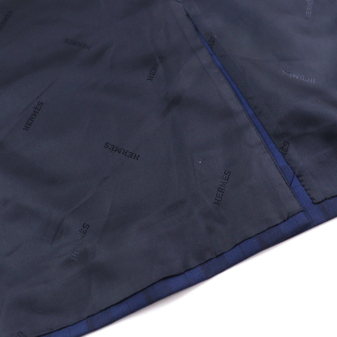 HERMES suit Outer: 100% wool, Lining: 100% cupra Blue type Check Pattern mens 44 Used Authentic