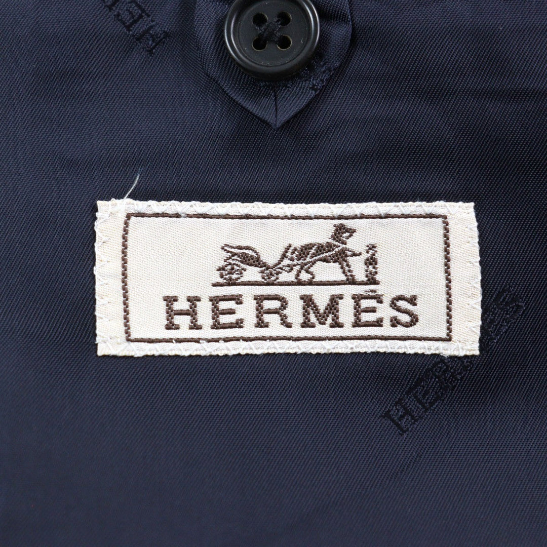 HERMES suit Outer: 100% wool, Lining: 100% cupra Blue type Check Pattern mens 44 Used Authentic