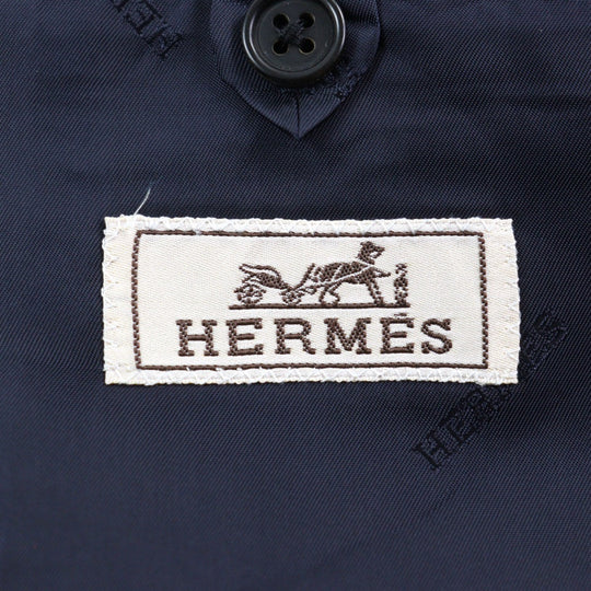 HERMES suit Outer: 100% wool, Lining: 100% cupra Blue type Check Pattern mens 44 Used Authentic
