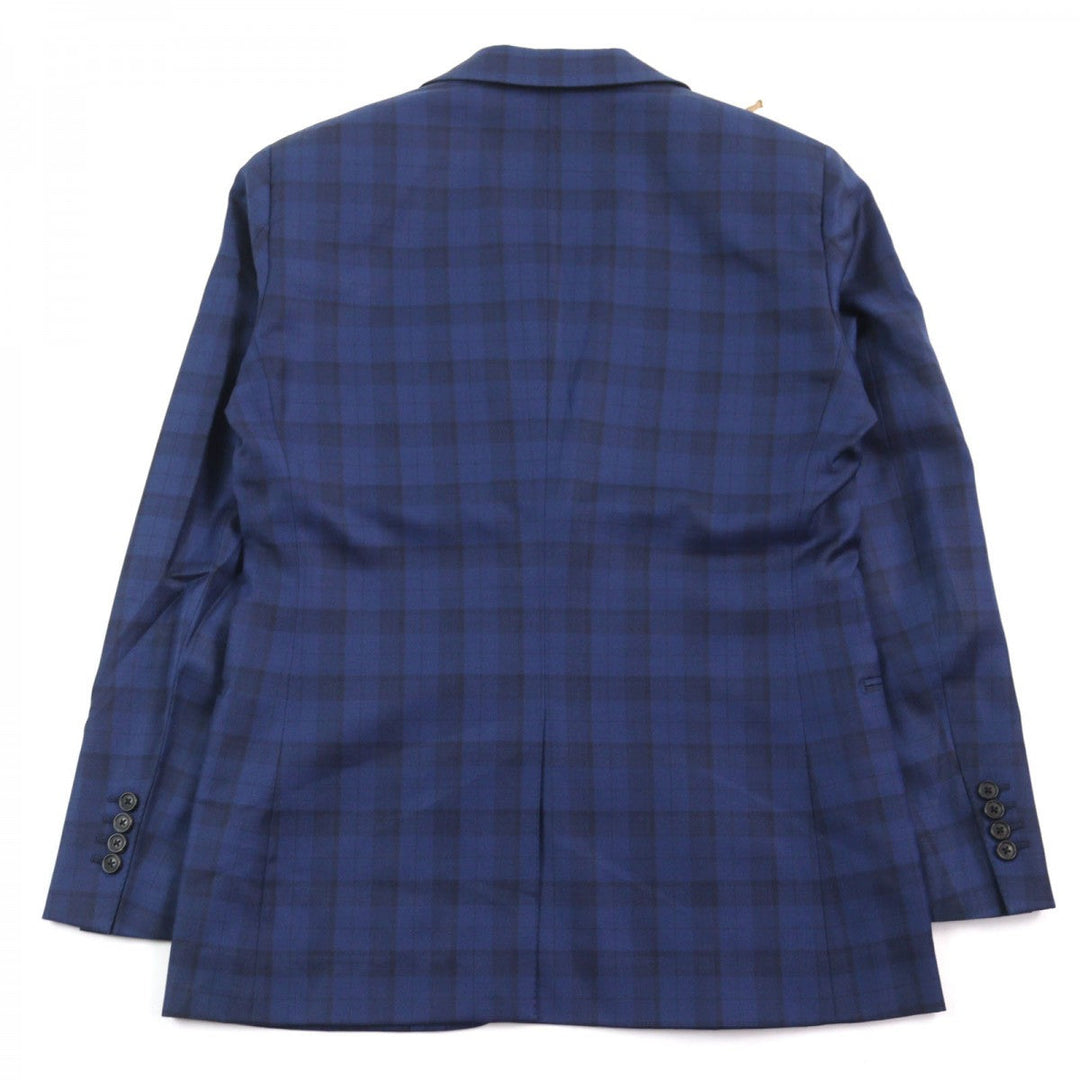 HERMES suit Outer: 100% wool, Lining: 100% cupra Blue type Check Pattern mens 44 Used Authentic