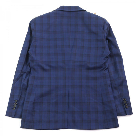 HERMES suit Outer: 100% wool, Lining: 100% cupra Blue type Check Pattern mens 44 Used Authentic