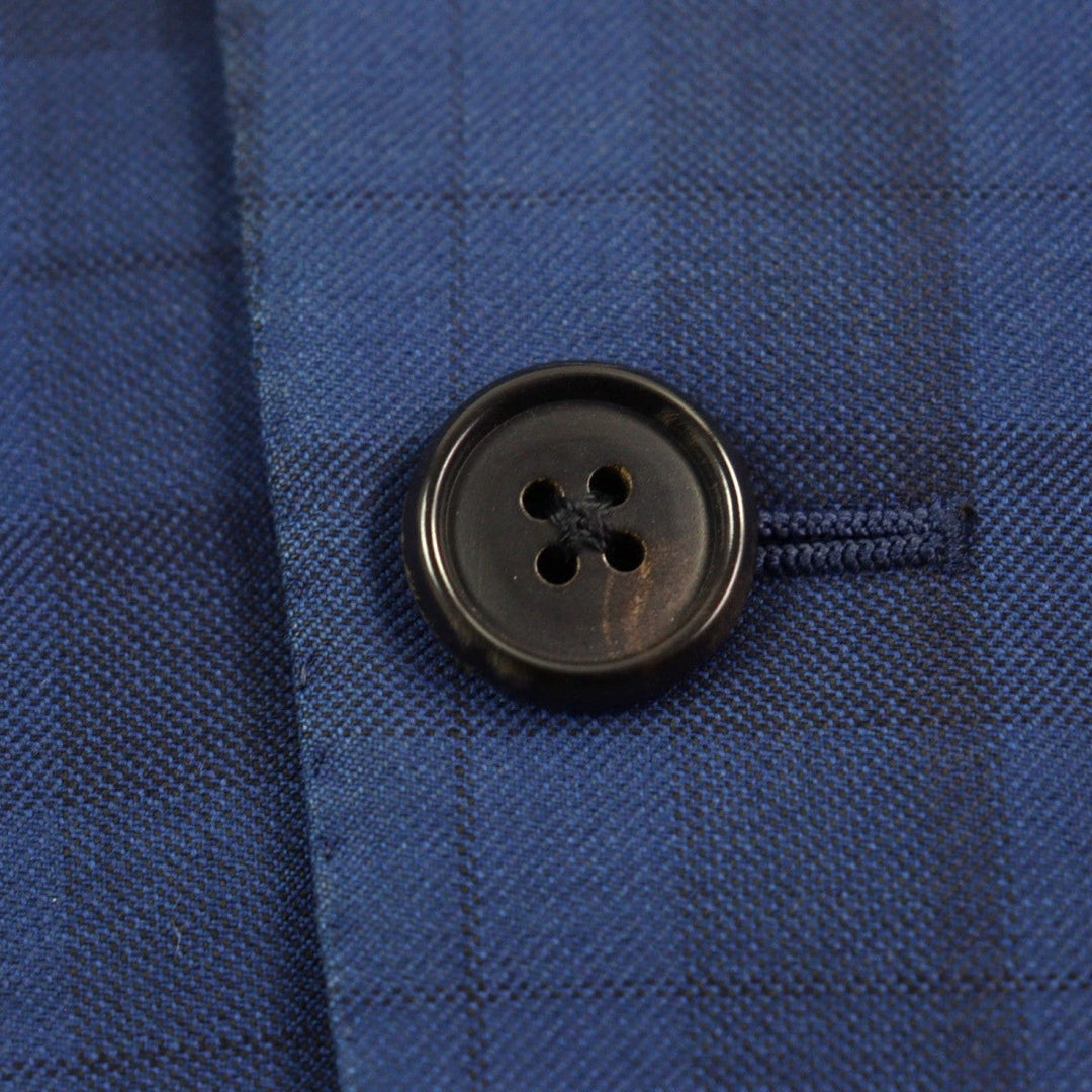 HERMES suit Outer: 100% wool, Lining: 100% cupra Blue type Check Pattern mens 44 Used Authentic