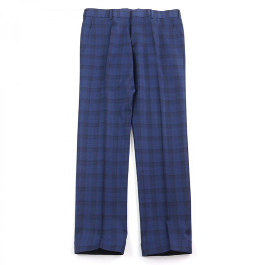 HERMES suit Outer: 100% wool, Lining: 100% cupra Blue type Check Pattern mens 44 Used Authentic