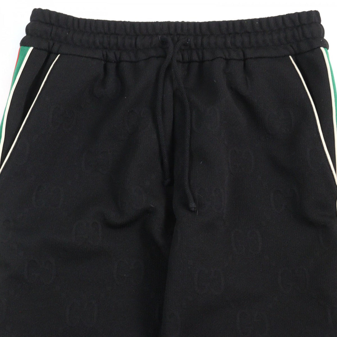 GUCCI Pants 663569 Main: 100% polyester, part: 55% polyester, part: 45% cotton, part: 100% nylon, part: 93% polyester Black type GG jersey jacquard jogging pants mens XS Used Authentic