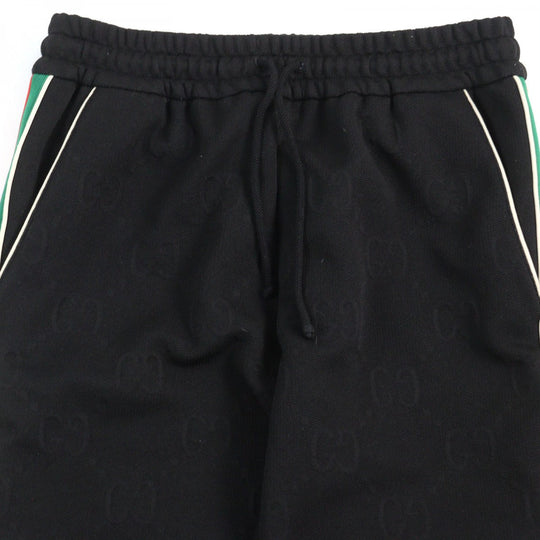 GUCCI Pants 663569 Main: 100% polyester, part: 55% polyester, part: 45% cotton, part: 100% nylon, part: 93% polyester Black type GG jersey jacquard jogging pants mens XS Used Authentic