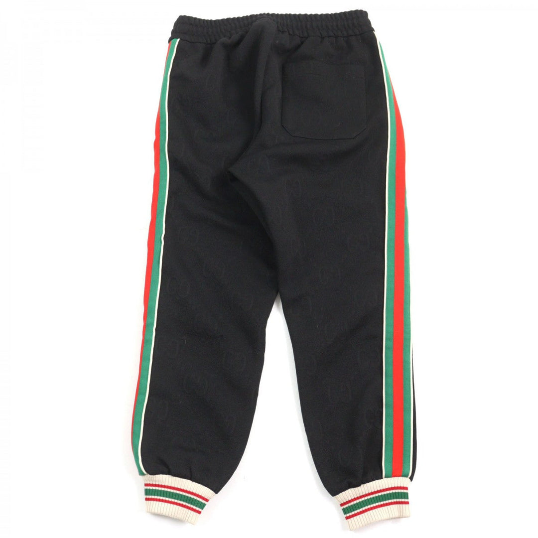 GUCCI Pants 663569 Main: 100% polyester, part: 55% polyester, part: 45% cotton, part: 100% nylon, part: 93% polyester Black type GG jersey jacquard jogging pants mens XS Used Authentic