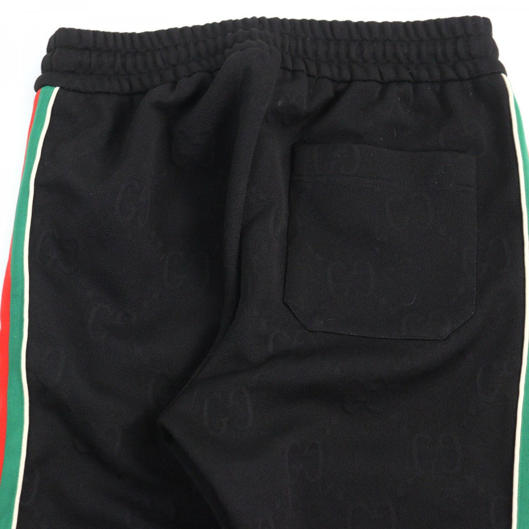 GUCCI Pants 663569 Main: 100% polyester, part: 55% polyester, part: 45% cotton, part: 100% nylon, part: 93% polyester Black type GG jersey jacquard jogging pants mens XS Used Authentic