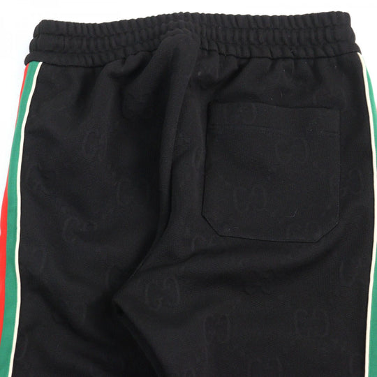 GUCCI Pants 663569 Main: 100% polyester, part: 55% polyester, part: 45% cotton, part: 100% nylon, part: 93% polyester Black type GG jersey jacquard jogging pants mens XS Used Authentic