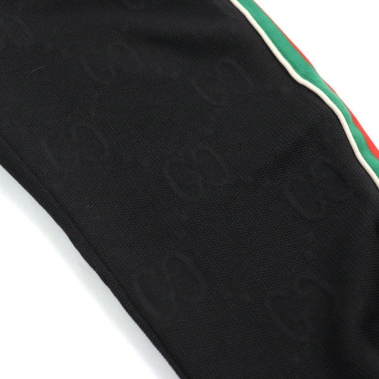 GUCCI Pants 663569 Main: 100% polyester, part: 55% polyester, part: 45% cotton, part: 100% nylon, part: 93% polyester Black type GG jersey jacquard jogging pants mens XS Used Authentic