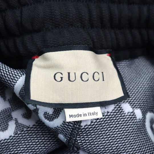 GUCCI Pants 663569 Main: 100% polyester, part: 55% polyester, part: 45% cotton, part: 100% nylon, part: 93% polyester Black type GG jersey jacquard jogging pants mens XS Used Authentic