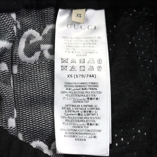 GUCCI Pants 663569 Main: 100% polyester, part: 55% polyester, part: 45% cotton, part: 100% nylon, part: 93% polyester Black type GG jersey jacquard jogging pants mens XS Used Authentic