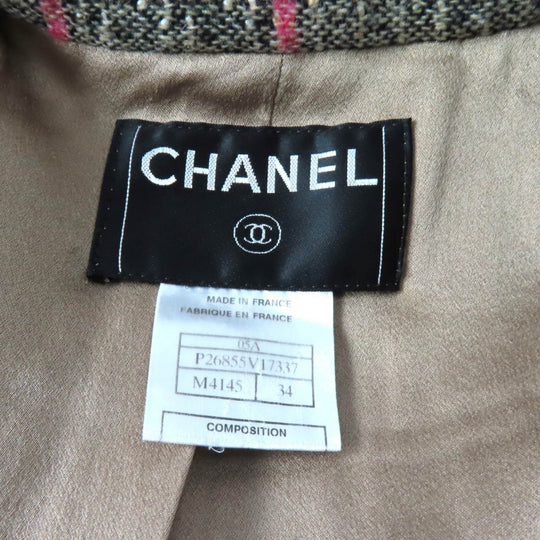 CHANEL Double breasted jacket 05A P26855 Outer: 45% wool, Outer: 25% wool, Outer: 15% mohair, Outer: 10% cotton, Outer: 5% nylon, Lining: 100% silk Multi Women 34 Used Authentic