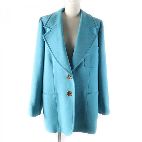 Christian Dior Jacket Outer: 100% wool, Lining: 100% silk blue Women 46 Used Authentic