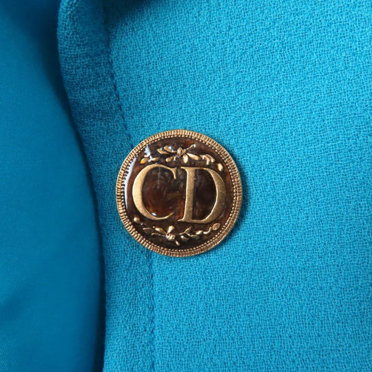 Christian Dior Jacket Outer: 100% wool, Lining: 100% silk blue Women 46 Used Authentic