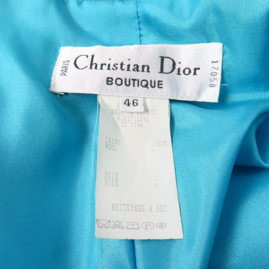 Christian Dior Jacket Outer: 100% wool, Lining: 100% silk blue Women 46 Used Authentic