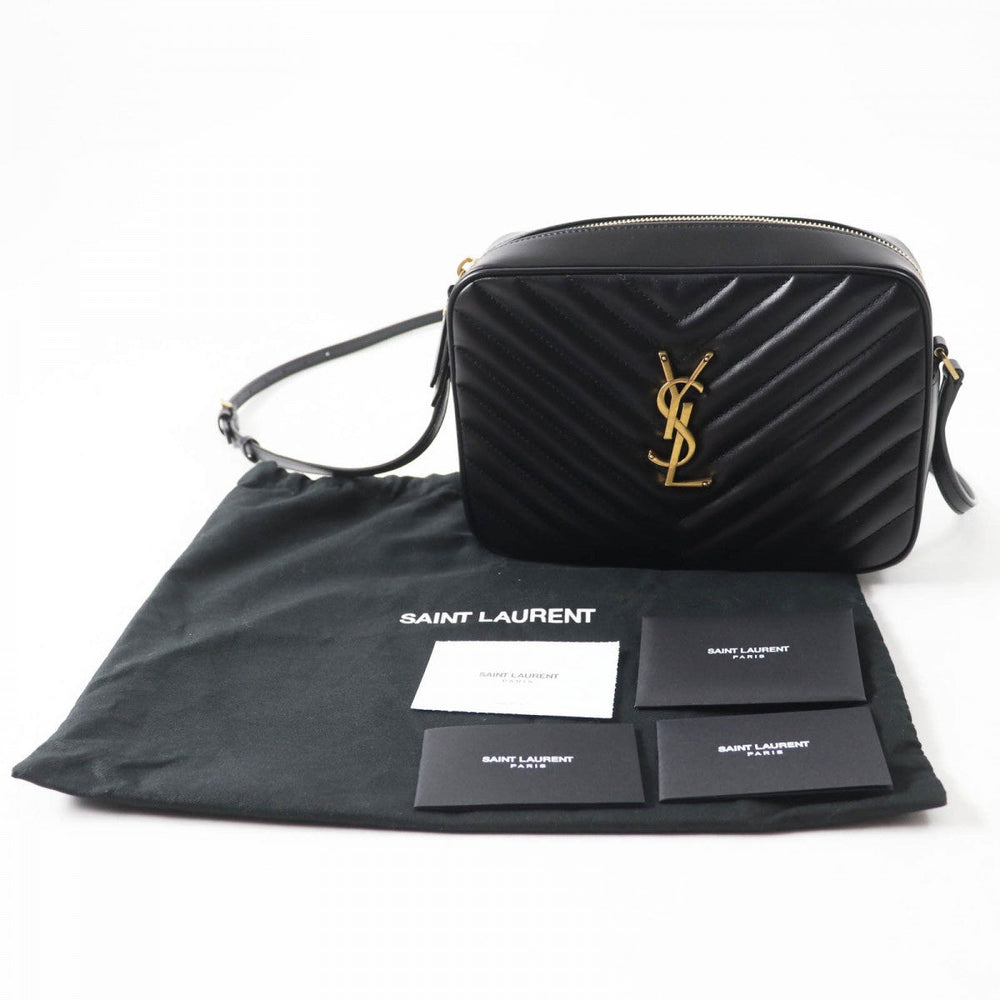 SAINT LAURENT Shoulder Bag 761554 leather black Roux camera bag