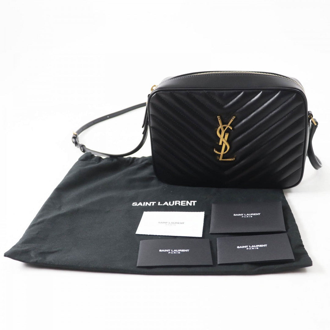 SAINT LAURENT Shoulder Bag 761554 leather black Roux camera bag