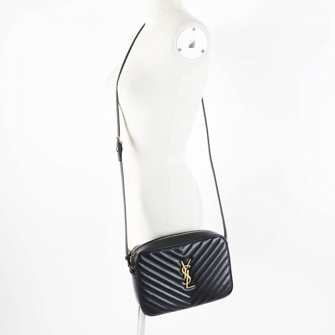 SAINT LAURENT Shoulder Bag 761554 leather black Roux camera bag