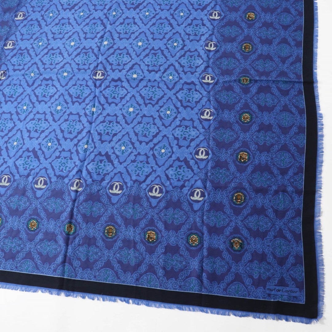 CARTIER scarf wool Blue type