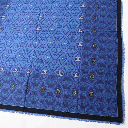 CARTIER scarf wool Blue type