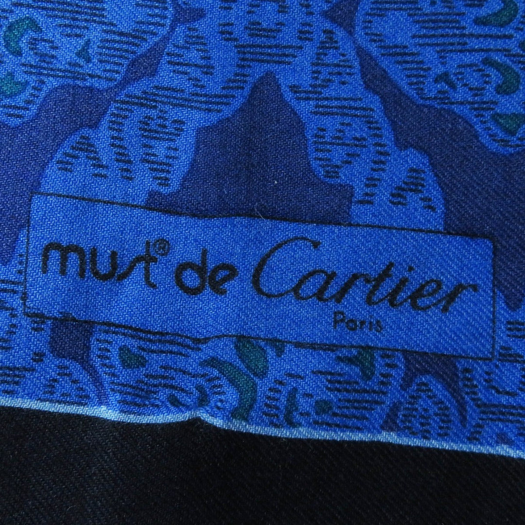 CARTIER scarf wool Blue type