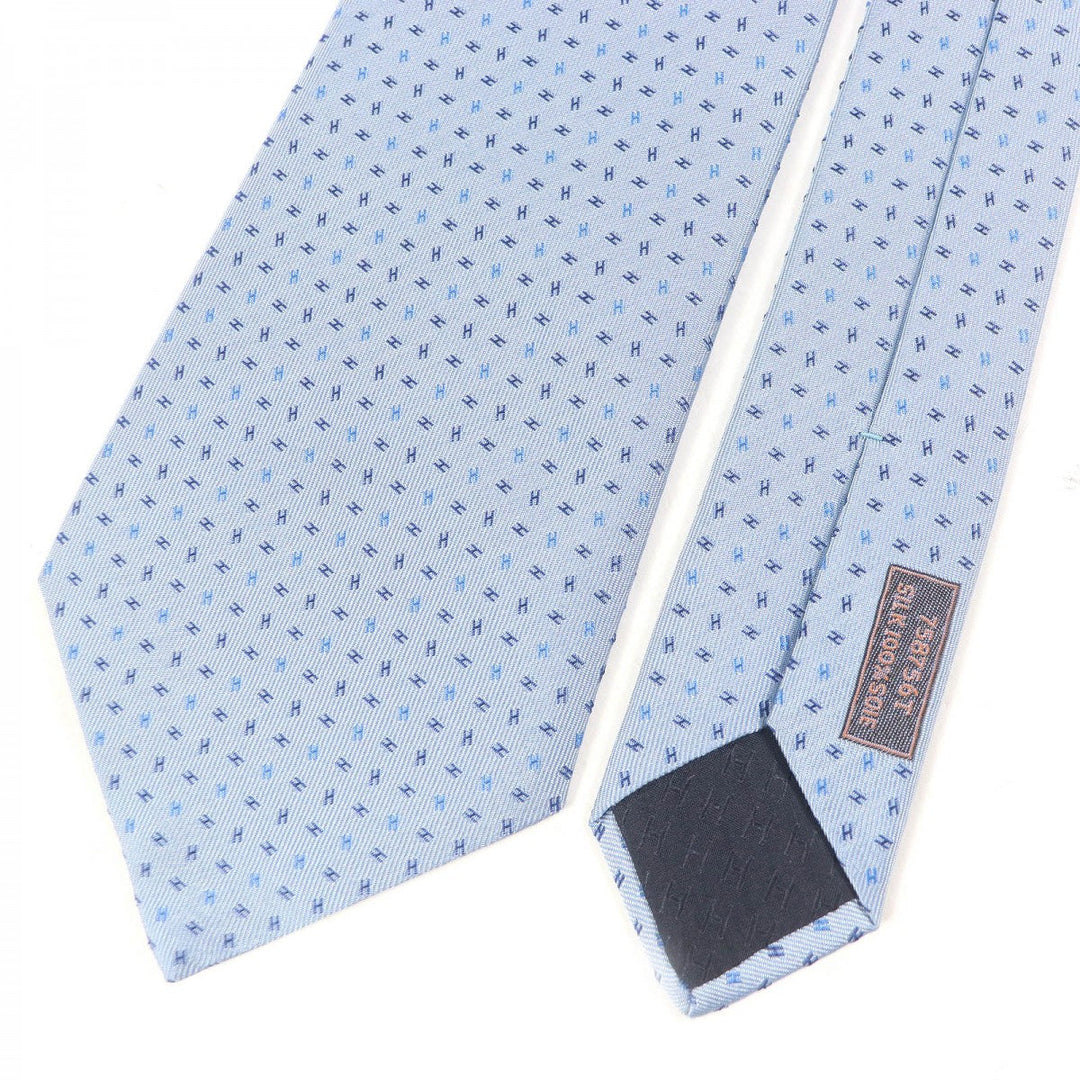 HERMES tie 758756T Main: 100% silk Light blue mens Used Authentic