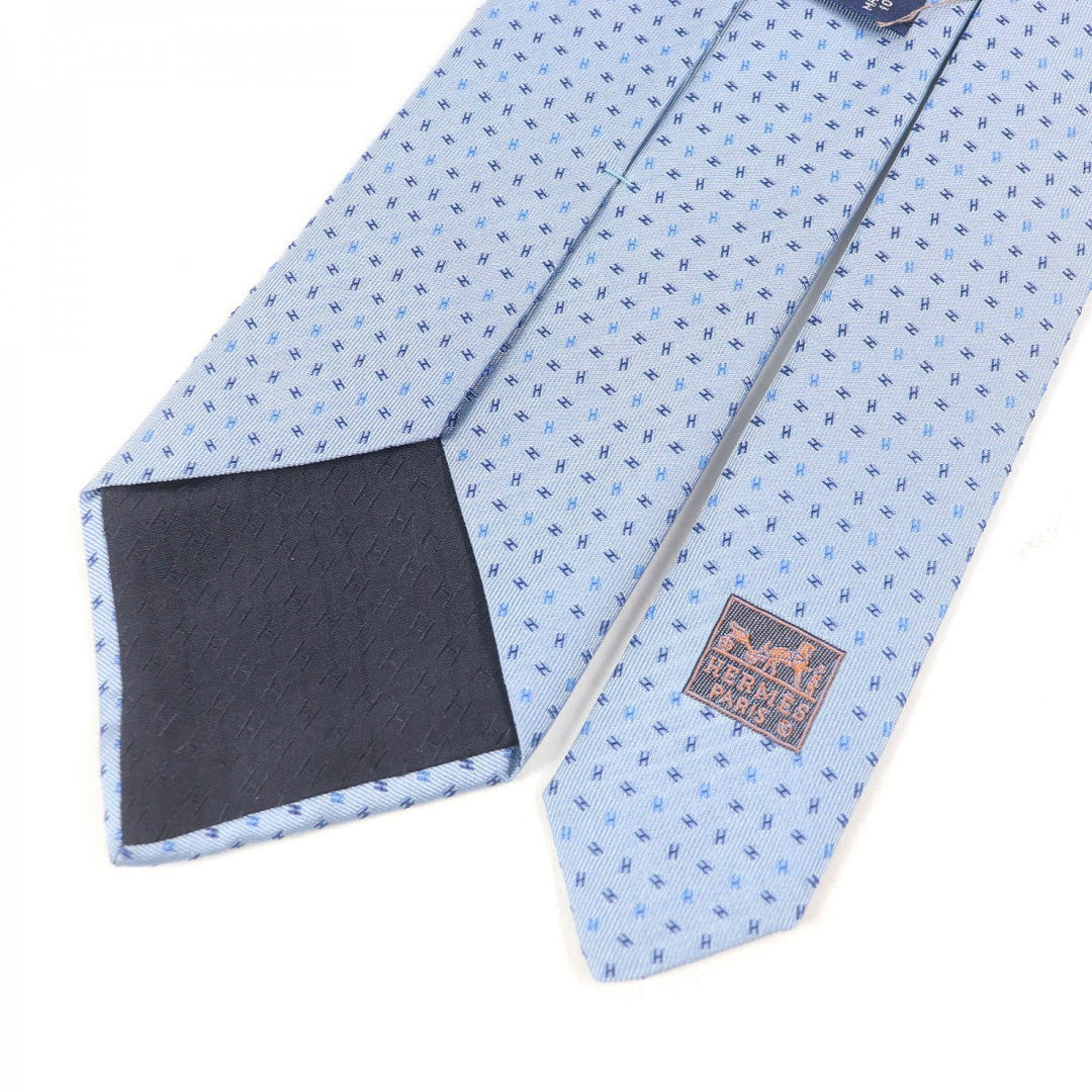 HERMES tie 758756T Main: 100% silk Light blue mens Used Authentic
