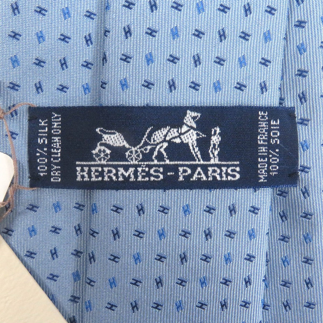HERMES tie 758756T Main: 100% silk Light blue mens Used Authentic