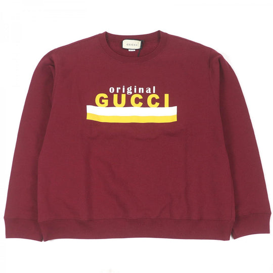 GUCCI sweat 626990 Main: 100% cotton Bordeaux mens L Used Authentic