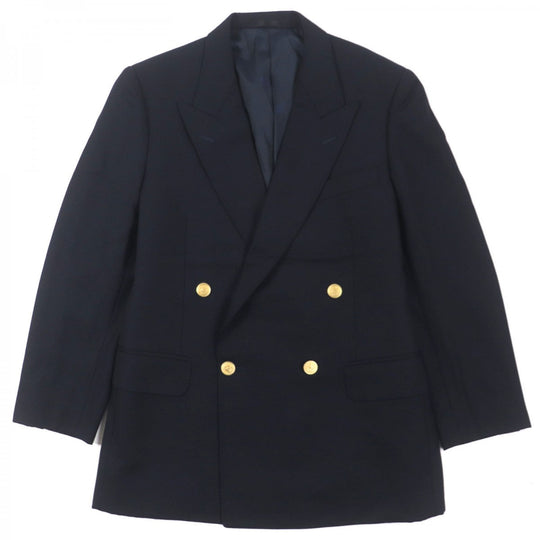 BURBERRY tailored jacket Outer: 99% wool, Outer: 1% acrylic, Lining: polyester, Lining: cupra, Sleeve lining: cupra Navy mens Used Authentic