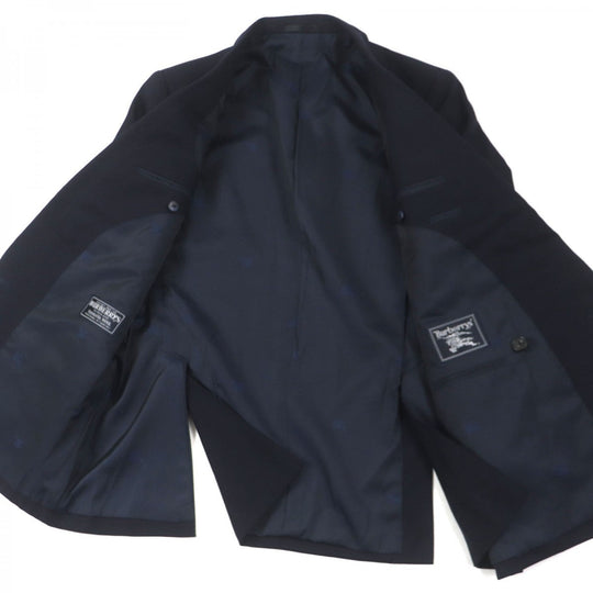 BURBERRY tailored jacket Outer: 99% wool, Outer: 1% acrylic, Lining: polyester, Lining: cupra, Sleeve lining: cupra Navy mens Used Authentic