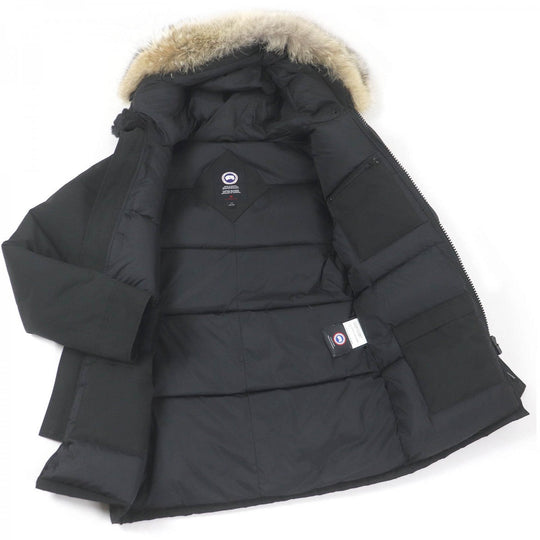 CANADA GOOSE Down jacket 3438JM Outer: 85% polyester, Outer: 15% cotton, Lining: 100% nylon, Filling: 80% down, Filling: 20% feather black Jasper Parka mens S Used Authentic