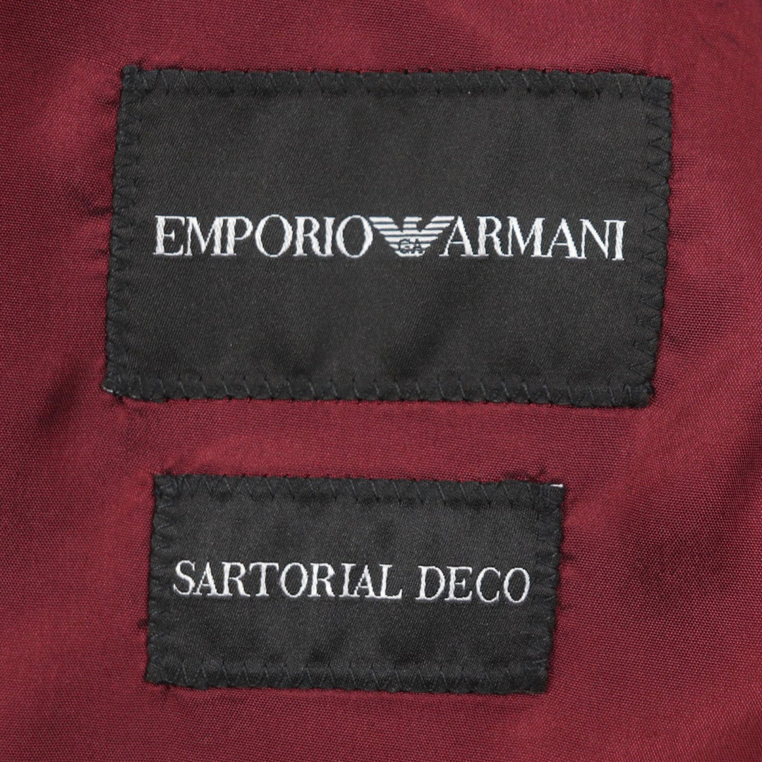 EMPORIO ARMANI setup Main: 100% wool, Lining: 68% acetate, Lining: 32% polyester, Sleeve lining: 100% viscose Navy TRAVEL ESSENTIAL SARTORIAL DECO mens 46 Used Authentic
