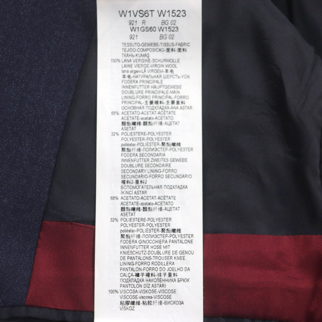 EMPORIO ARMANI setup Main: 100% wool, Lining: 68% acetate, Lining: 32% polyester, Sleeve lining: 100% viscose Navy TRAVEL ESSENTIAL SARTORIAL DECO mens 46 Used Authentic