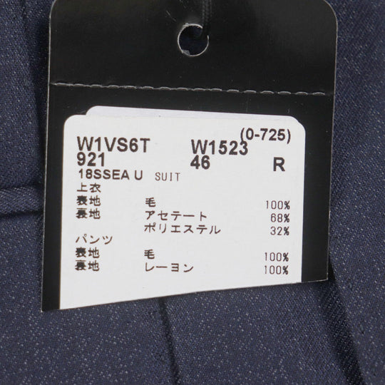 EMPORIO ARMANI setup Main: 100% wool, Lining: 68% acetate, Lining: 32% polyester, Sleeve lining: 100% viscose Navy TRAVEL ESSENTIAL SARTORIAL DECO mens 46 Used Authentic