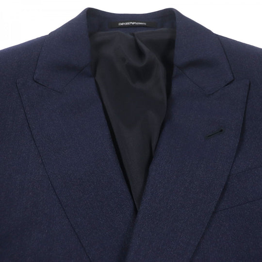 EMPORIO ARMANI setup Main: 100% wool, Lining: 68% acetate, Lining: 32% polyester, Sleeve lining: 100% viscose Navy TRAVEL ESSENTIAL SARTORIAL DECO mens 46 Used Authentic