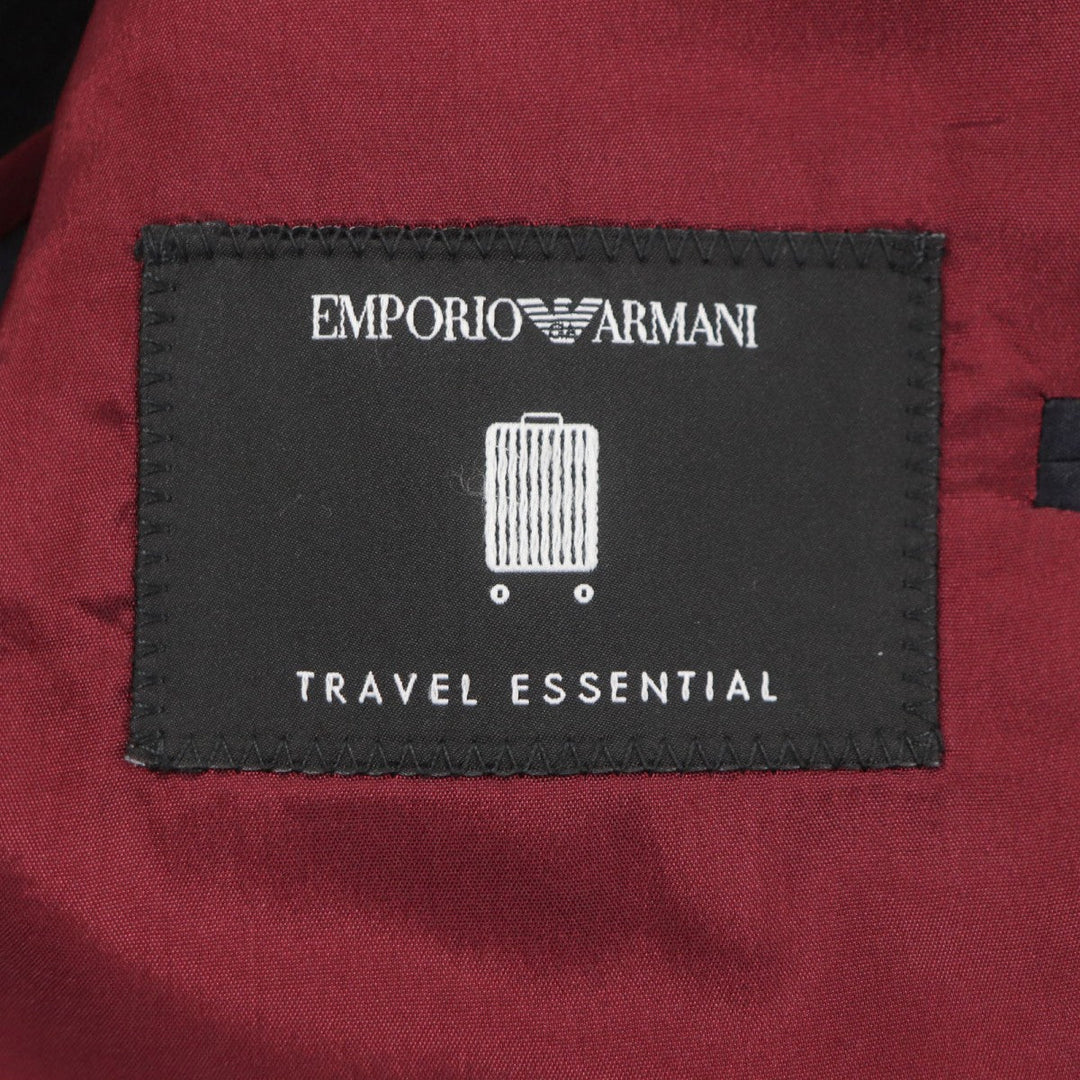 EMPORIO ARMANI setup Main: 100% wool, Lining: 68% acetate, Lining: 32% polyester, Sleeve lining: 100% viscose Navy TRAVEL ESSENTIAL SARTORIAL DECO mens 46 Used Authentic