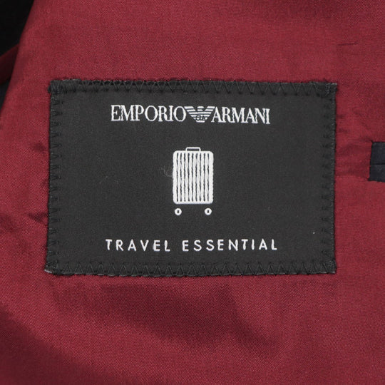EMPORIO ARMANI setup Main: 100% wool, Lining: 68% acetate, Lining: 32% polyester, Sleeve lining: 100% viscose Navy TRAVEL ESSENTIAL SARTORIAL DECO mens 46 Used Authentic
