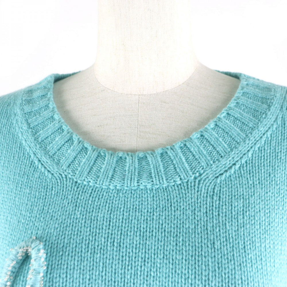 CHANEL sweater P65189 Main: 100% cashmere Light blue Women 50 Used Authentic