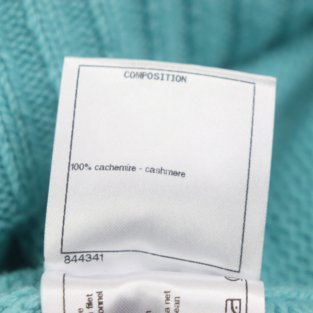 CHANEL sweater P65189 Main: 100% cashmere Light blue Women 50 Used Authentic