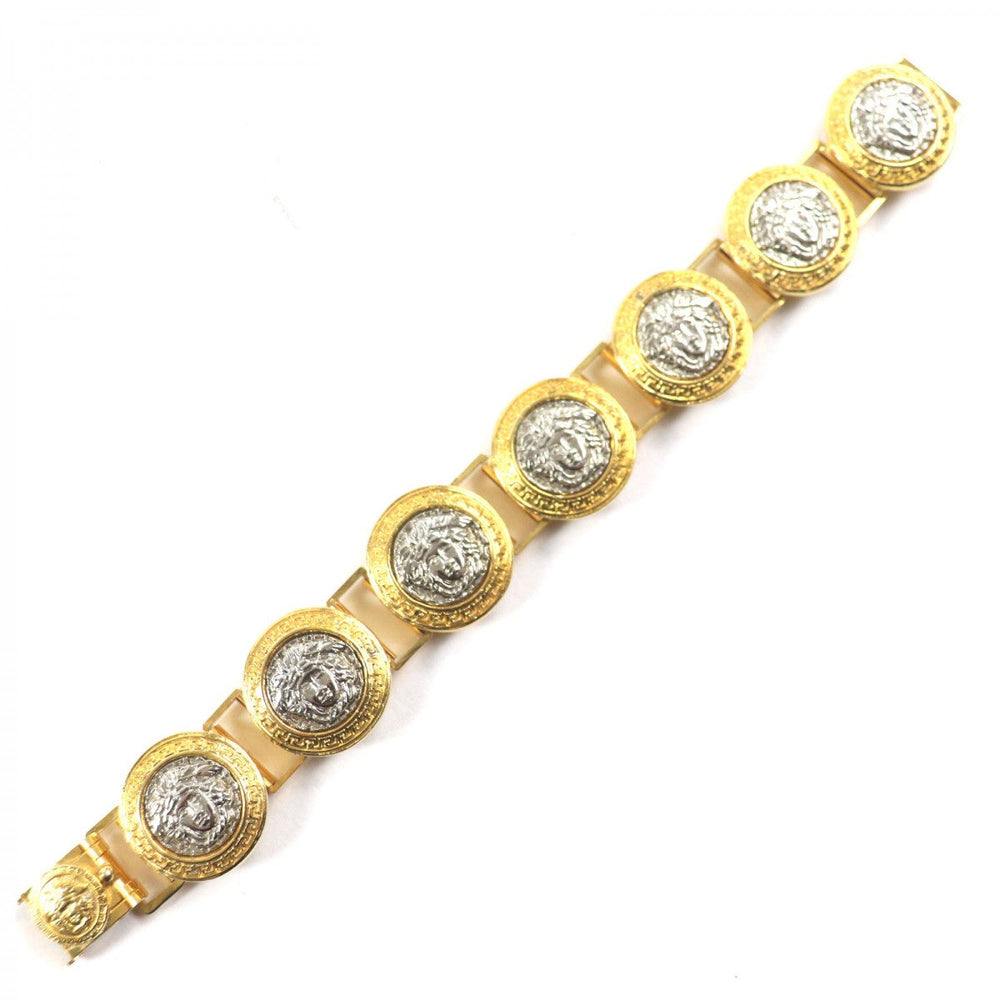 Gianni Versace bracelet metal Gold silver mens Used Authentic