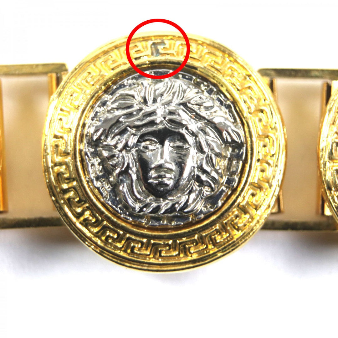 Gianni Versace bracelet metal Gold silver mens Used Authentic