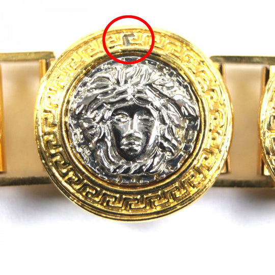 Gianni Versace bracelet metal Gold silver mens Used Authentic