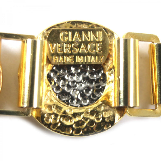 Gianni Versace bracelet metal Gold silver mens Used Authentic