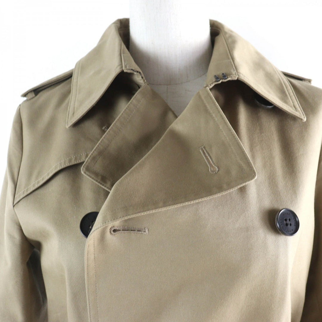 HYKE trench coat Main: 65% cotton, Main: 35% polyester, Lining: 100% cupra, Leather part: cowhide, Liner: 90% wool beige Women 2 Used Authentic