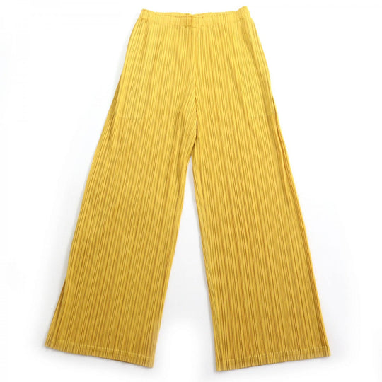 PLEATS PLEASE Wide pants PP01-JF124 Main: 100% polyester yellow Women 3 Used Authentic