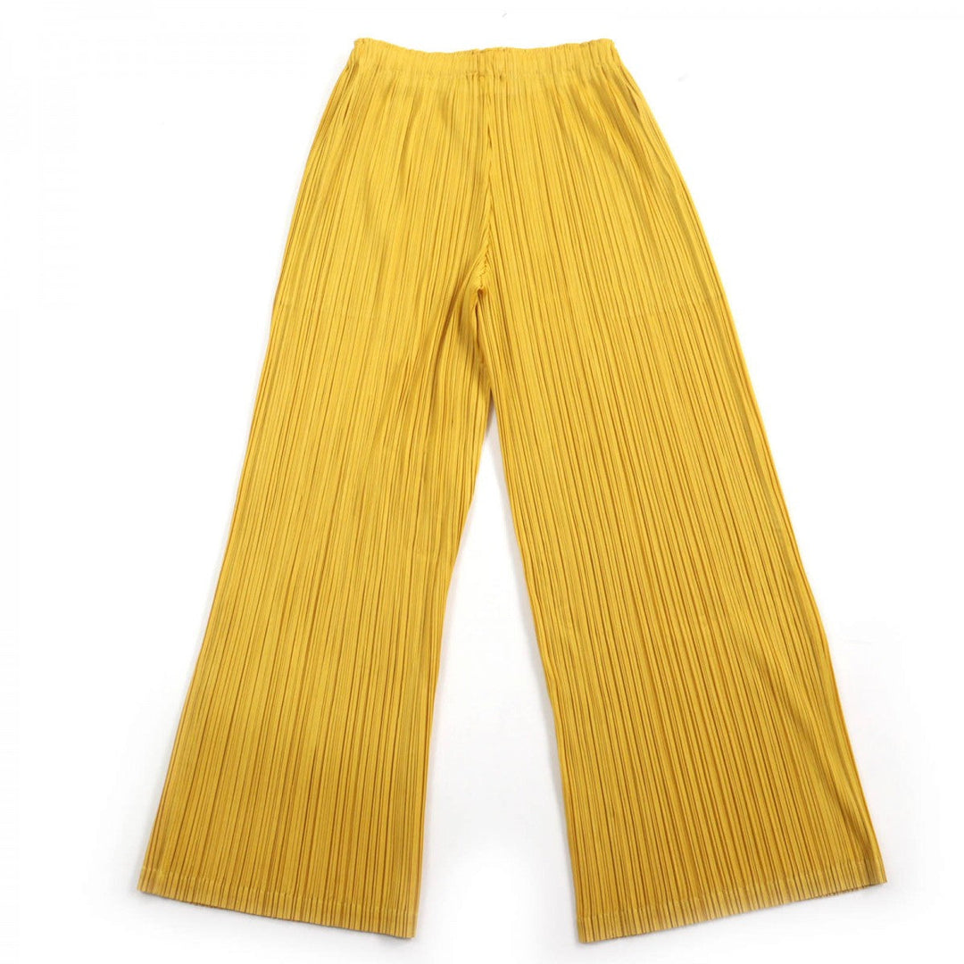 PLEATS PLEASE Wide pants PP01-JF124 Main: 100% polyester yellow Women 3 Used Authentic
