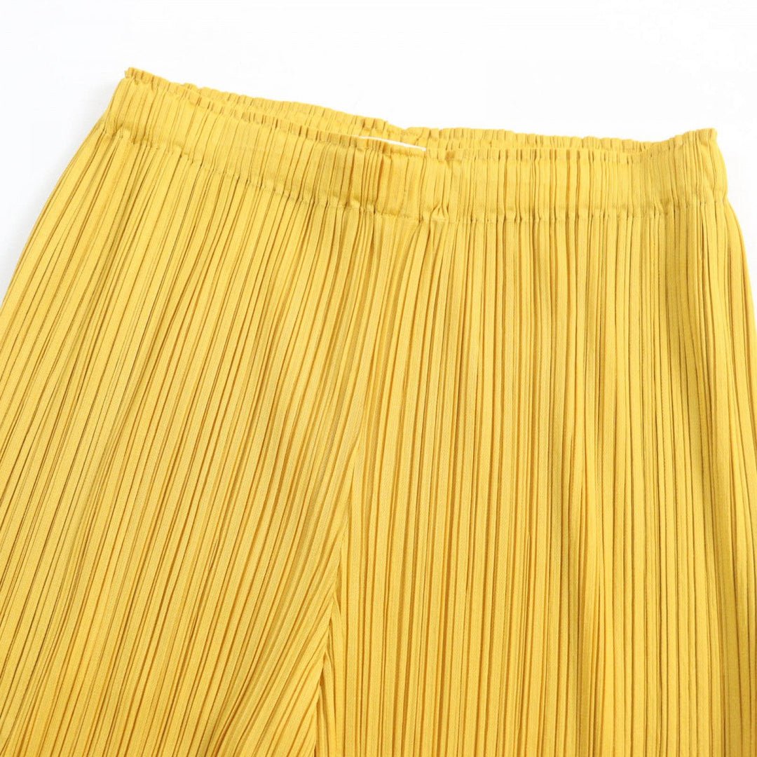 PLEATS PLEASE Wide pants PP01-JF124 Main: 100% polyester yellow Women 3 Used Authentic